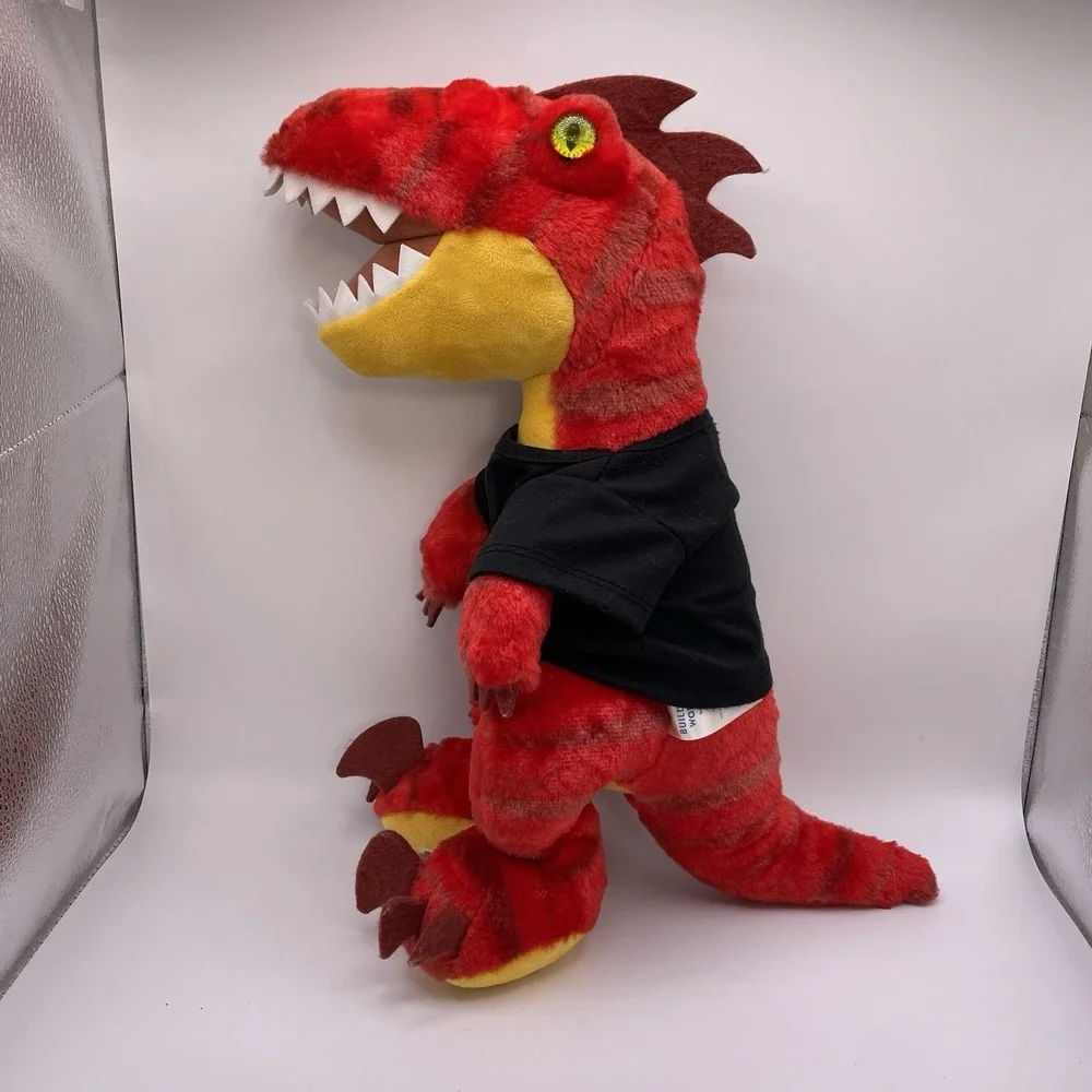 Build A Bear Red Dinosaur T Rex Velociraptor w/ Tee & Sound 19‎ Inch Plush BAB